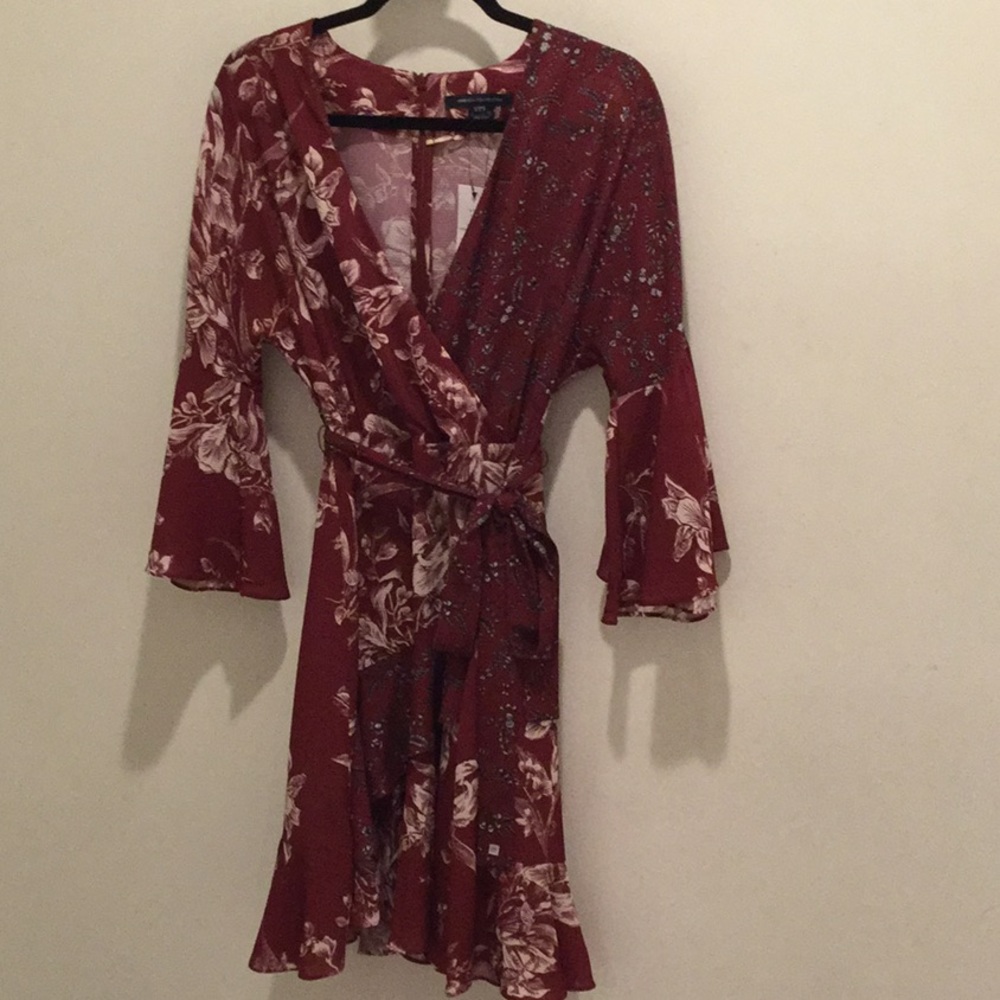 French Connection Ellette Crepe Frill Wrap Dress